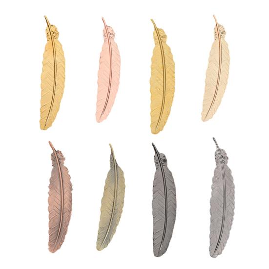 Anti Fade Bookmark Electroplating Brass Exquisite Feather Bookmark Stationery for Daily