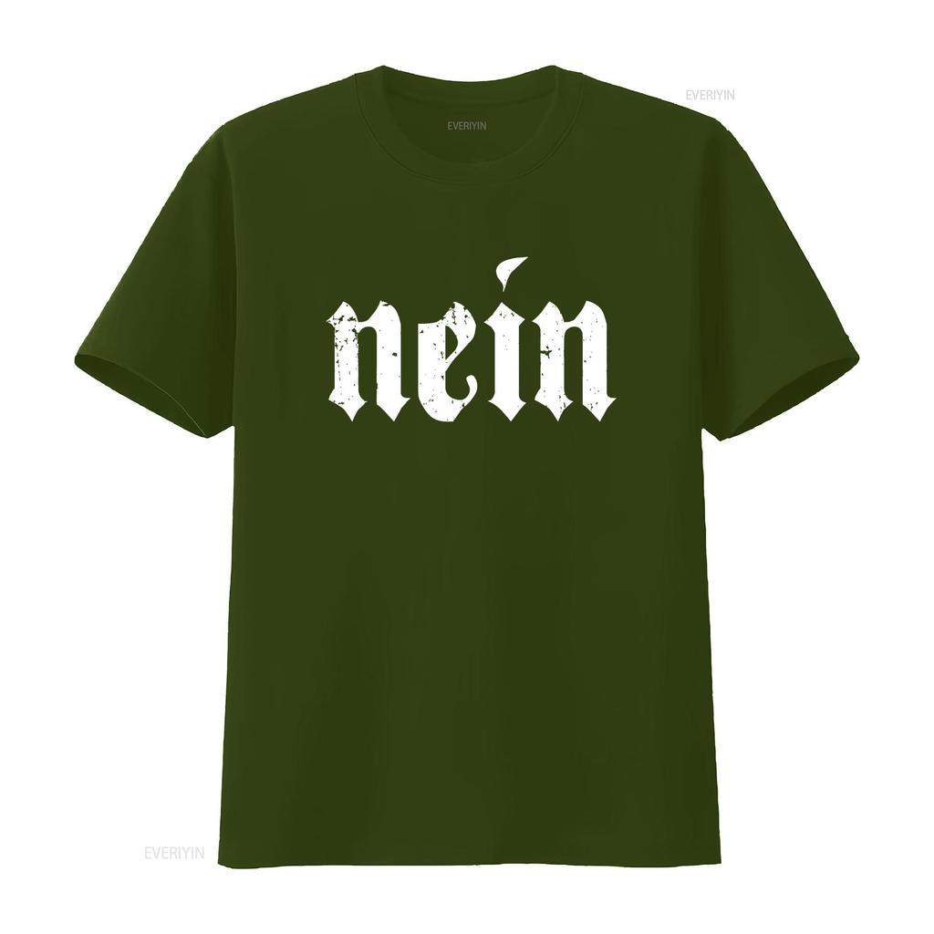 Nein German Men Saying No Funny Germany Deutschland Vintage T Shirt vintage Washed Casual homme Unisex Breathable streetwear