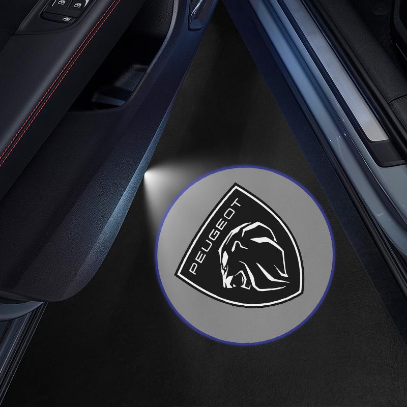 2026 Горячая Автомобильная Наклейка Светодиодный Значок Двери Автомобиля Лампа Приветствия Беспроводной Лазерный Проектор Автоаксессуары Для Peugeot 206 207 208 30
