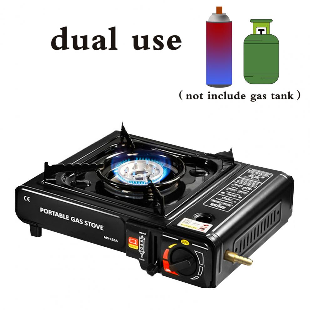 Camping Stove Automatic Ignition Large Firepower Windproof Energy Saving Alloy Dual-use Portable Gas Stove Sturdy Camping Supply