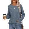 Sweatshirts For Women Long Sleeve Crewneck Pullover Casual Solid Tunic Tops With Thumb Hole
