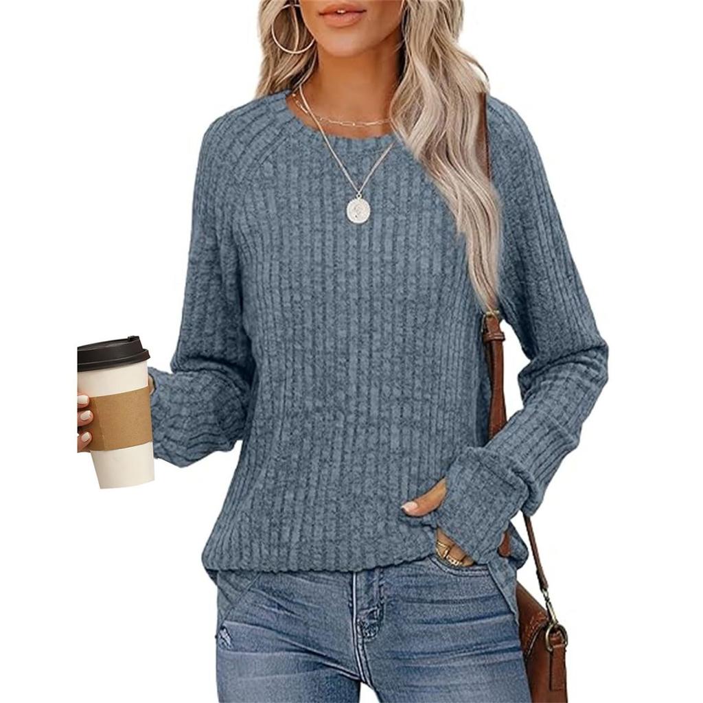Sweatshirts For Women Long Sleeve Crewneck Pullover Casual Solid Tunic Tops With Thumb Hole