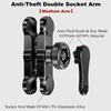 6CM 9CM Anti-Theft Aluminum Alloy Double Socket Arm Extension Mount Clamp for 25mm/1 Inch Ball Head Bike Motorcycle Phone Holder
