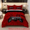 Boys Game Controller Quilt Cover Cool Gamepad Bedding Set Modern Polyester Comforter Bedspread Black Red Spider Web Bedding Set