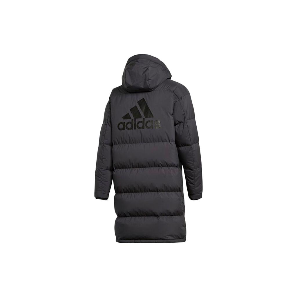 Adidas Padded Winter Hooded Mid-Length Down Jacket Men Outerwear Black GF0075