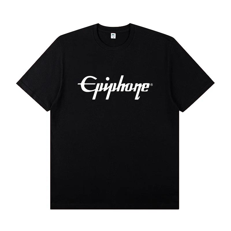 S5XL Asian Size Epiphone Epiphone Guitar Peripheral Short Sleeve Tshirt Rock Band Music Festival Practice PerforUnisexce Clothing