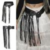 Long Tassel Hiphop Jeans Belt PU Leather Waistband  Waist Decorate Accessories