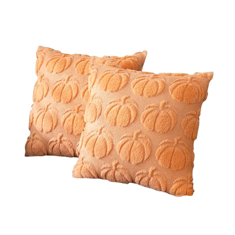 Fall Pillow Covers Fall Decorations Autumn Orange Pumpkin Throw Pillow Cases Soft Plush Faux Fur Wool Couch Cushion Case