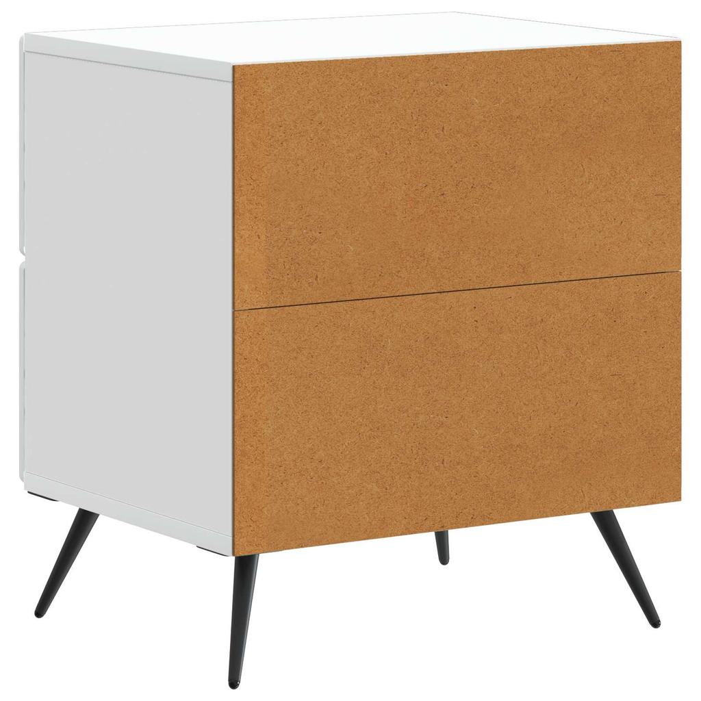 Nightstand Set of 2 White 43 x 34.5 x 47.5 cm Particleboard