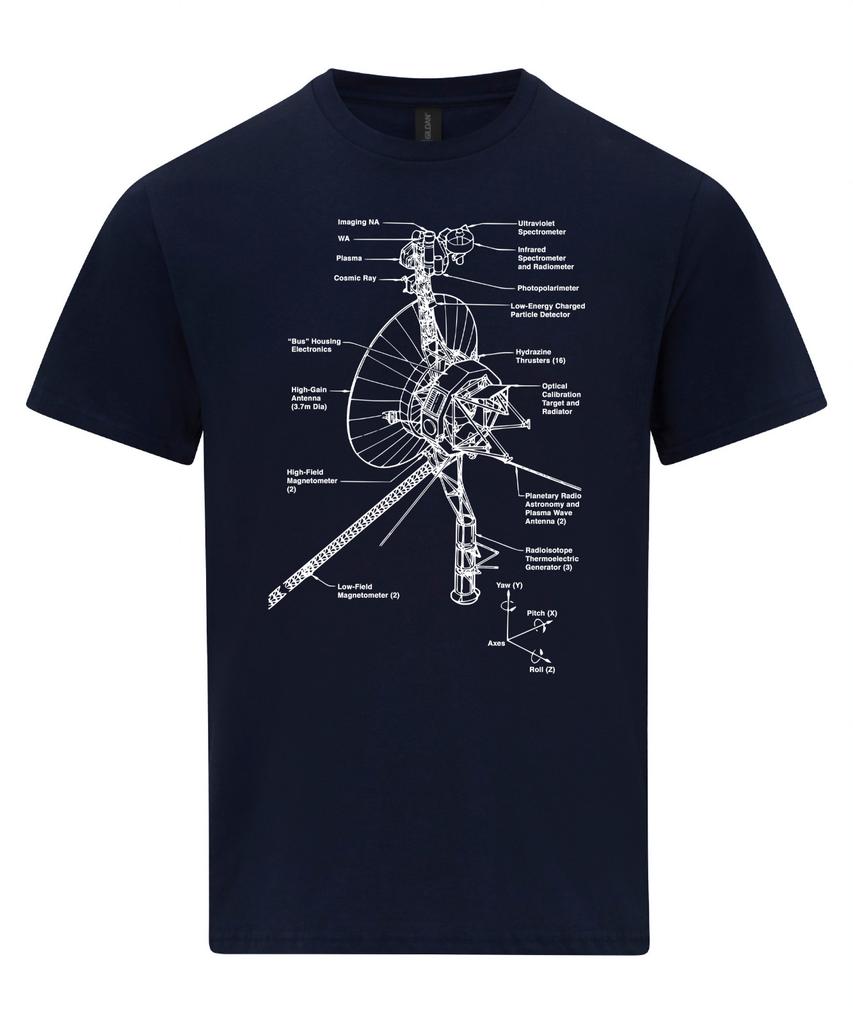 Voyager Space Probe Schematic T-Shirt Nasa T-Shirt Voyager Blueprint