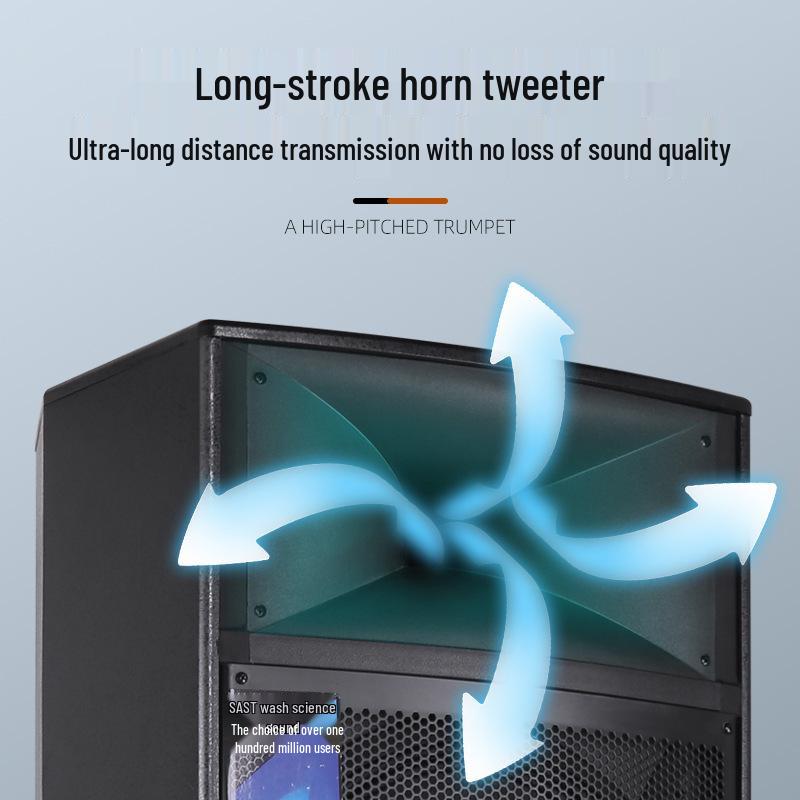 Sangean 1507 Двойная 15-дюймовая уличная Bluetooth-колонка с мощными басами и высокой громкостью