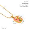 New titanium steel necklace with a Monet garden oil painting design, featuring floral and pearl accents18k Gold stainless steel jewelry