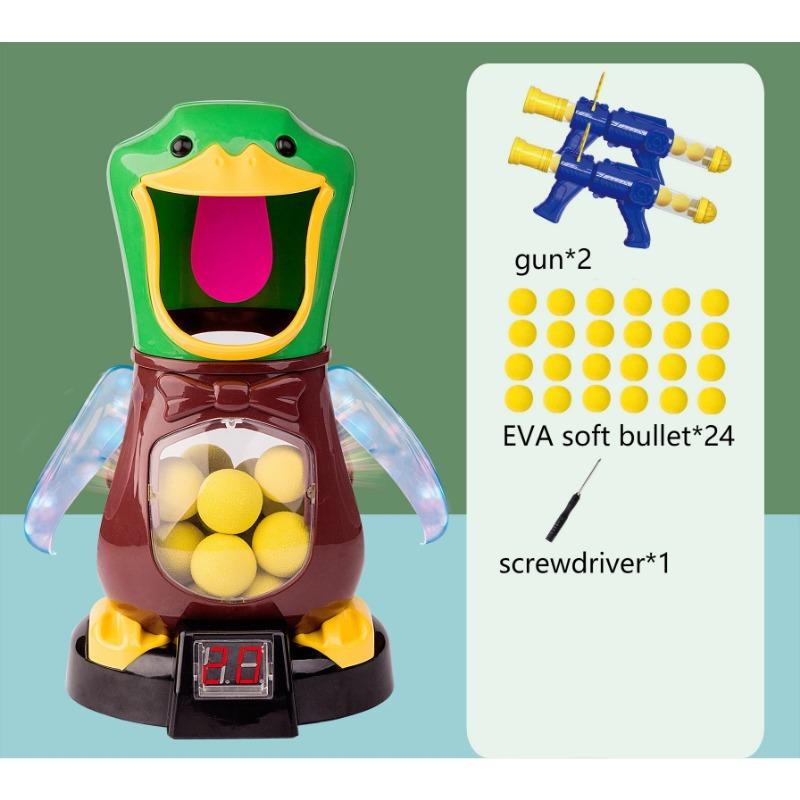 Air-powered Shooting Duck Toys Air-powered Gun Soft Bullet Ball Electronic Scoring Function Battle Game Funny Gun Toy Gift