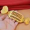 Mini Brass Abacus Ruyi Decoration Vintage Chinese Ruyi Golden Abacus Math Calculating Tool Sculpture Feng Shui Decoration Home Office Desktop Ornament