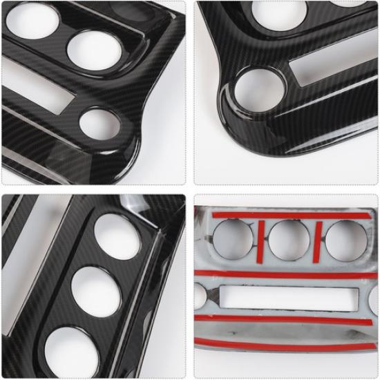 Air Conditioner Switch Panel Cover Trim For Jeep Wrangler JK 11-17 Carbon Fiber