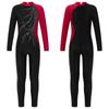 Kids Girls Long Sleeve Shiny Rhinestone Decor Dance Slim Fit Gymnastics Skating Leotard Jumpsuit