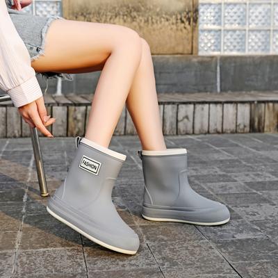 Женские модные бархатные теплые резиновые походные нескользящие резиновые сапоги