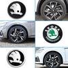 4 шт. 56/60/65/68 мм АБС Колпачки ступицы колеса Наклейка с логотипом Для Skoda Octavia Rapid Fabia Superb Kodiaq Scala Karop Kamiq VRS