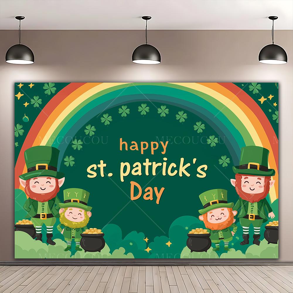 Happy St. Patrick's Day photography background green clover beer hat holiday party arrangement photo background decoration props142
