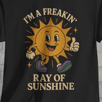 Im A Freakin Ray Of Sunshine Funny Retro Sarcastic Vintage Humor T Shirt Casual For Coworker Vintage Unisex Slightly