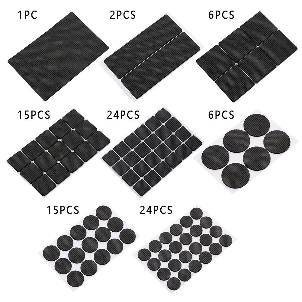 1/2/6/15/24Pcs Bumper Chair Fittings Self-adhesive Floor Protector Geometric Shape Anti-slip Mat Anti Noisy Furniture Leg Pads