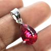 Сертифицированный 14 каратный натуральный красный рубин, россыпной драгоценный камень, кулон из стерлингового серебра 925 пробы