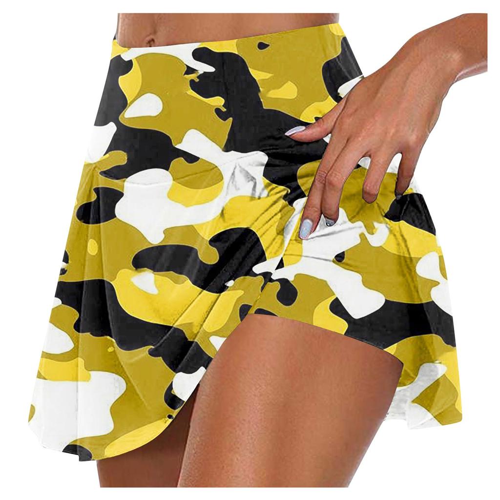 Женские спортивные эластичные плиссированные теннисные юбки для бега, йоги, внутренние шорты, эластичные спортивные шорты для гольфа