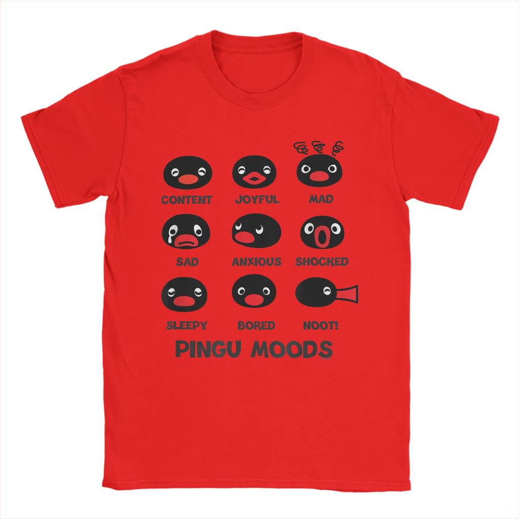 Men's Pingu Pingu Moods T Shirts  100 Cotton Clothes Summer Streetwear Short Sleeve T Shirt O Neck Popular Printed Tee Shirt