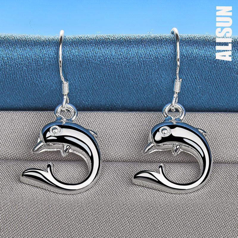 Серьги-подвески в виде дельфина из стерлингового серебра 925 пробы, модные свадебные украшения