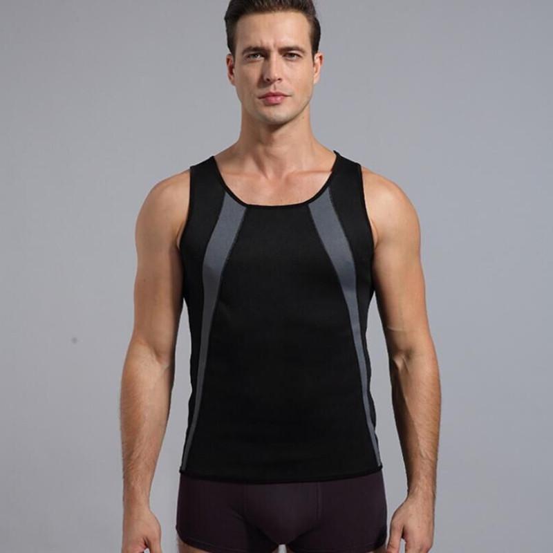 Мужской жилет для похудения в тренажерном зале и фитнесе, компрессионная рубашка для тела, формирователь мышц, майка, корректирующее белье для пота