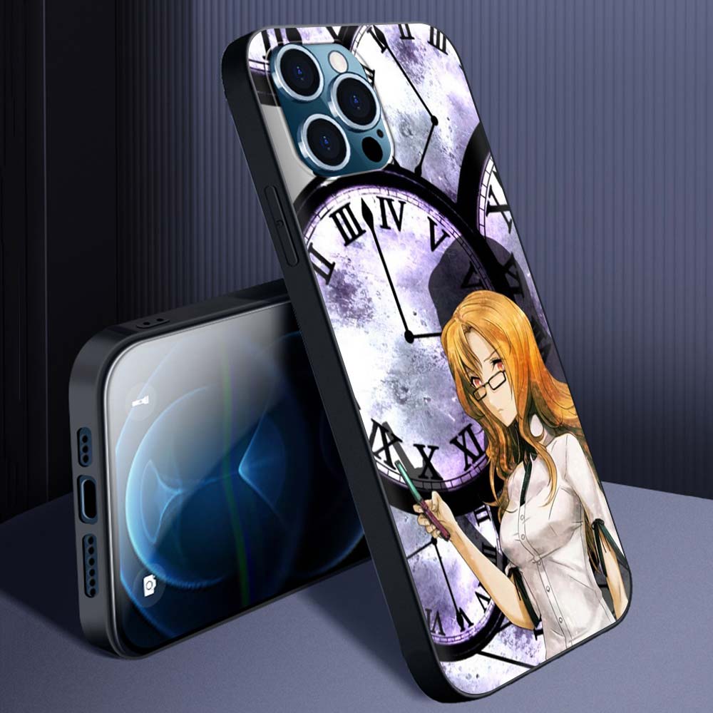 Роскошный чехол для телефона Steins Gate Okabe Anime Manga для iPhone 13 14 11 12 Pro Max 7 8 Plus SE X XR XS, мягкий черный чехол с полным покрытием