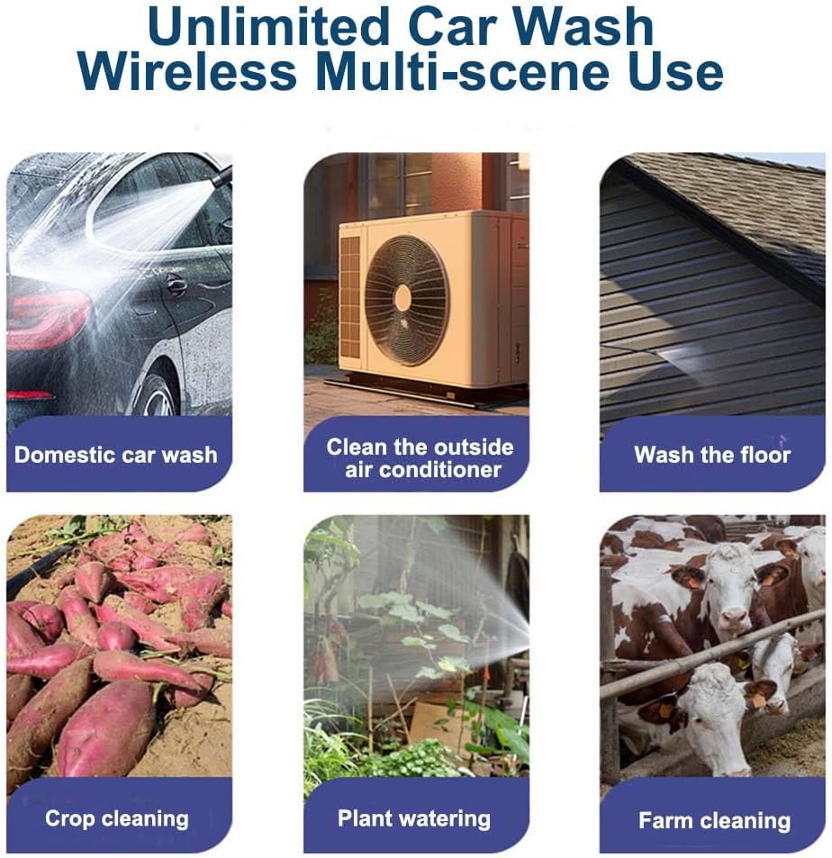 Пистолет для мойки автомобилей Беспроводной пистолет для мойки автомобилей высокого давления с литиевой батареей Беспроводной пистолет для мойки автомобилей Электрический набор инструментов для домашнего использования