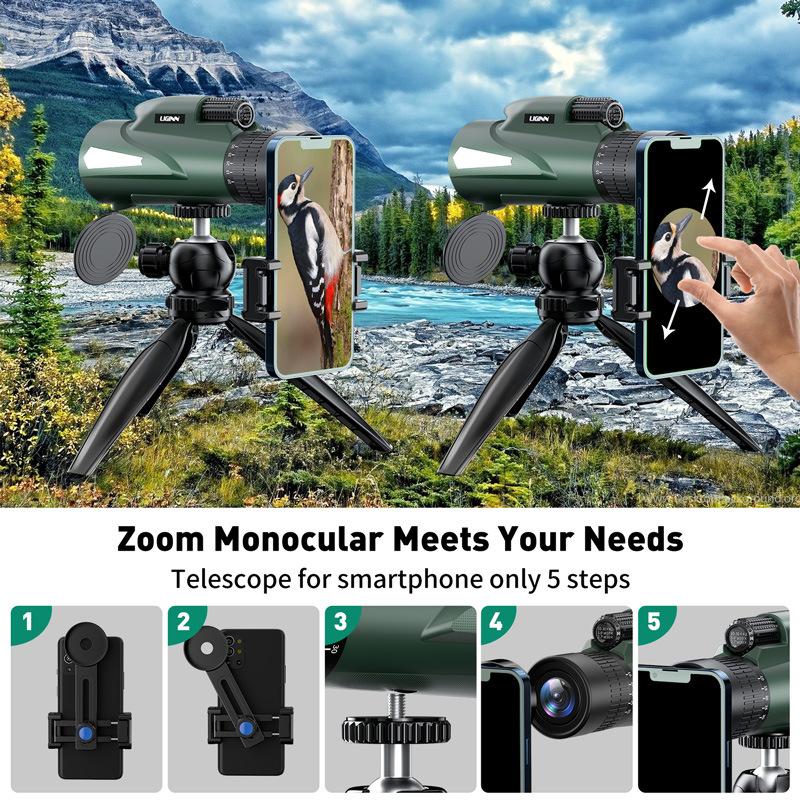 Factory Direct Supply Monocular Telescope 10-30X50 Continuous Zoom HD Outdoor Mobile Phone Camera Telescope