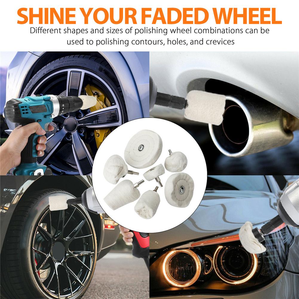 7 шт., полировальные подушечки для полировки автомобиля, набор сверл для швабры из алюминиевого сплава из нержавеющей стали