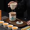 Chinese-style Thousand Miles Jiangshan Travel Tea Set Ceramic Kuaike Cup Outdoor Portable Tea Pot Landscape Painting Gift Box