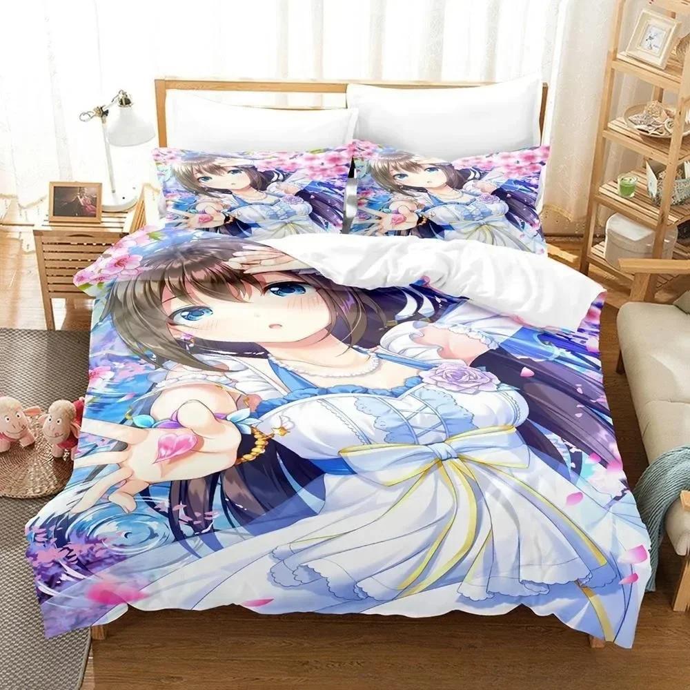 Аниме Каваи Девушки Love Live! 3D-печать Комплект постельного белья односпальный двуспальный двуспальный двуспальный комплект для взрослых и детей комплект пододеяльников