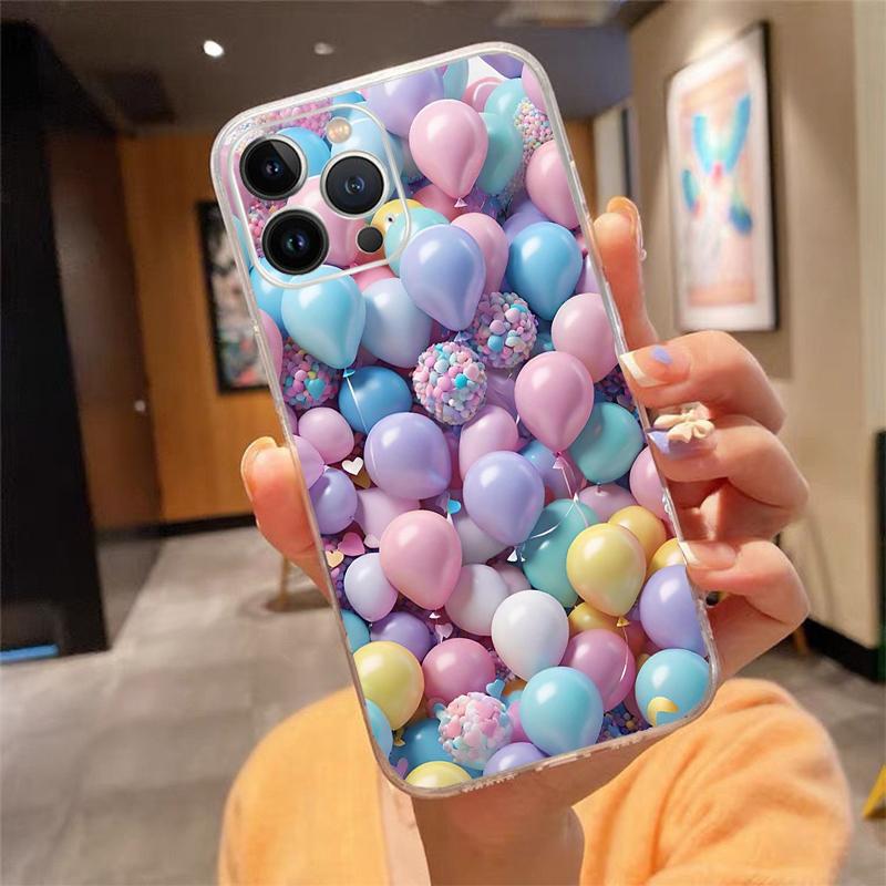Balloon Cloud Rainbow Star Flower Phone Case For Iphone 15 14 Pro Max 13 12 11 Pro Max XSMax XR 12 13 Mini 14 Plus