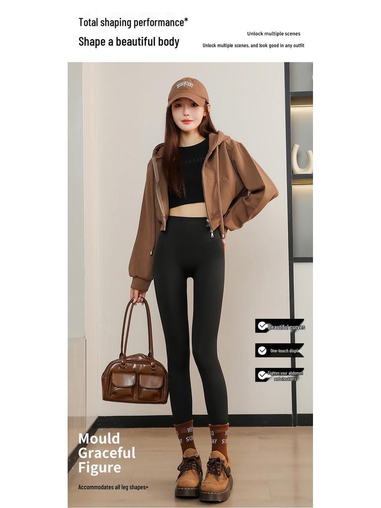 Женские брюки-шарк с флисовой подкладкой: 2024 Утепленные леггинсы для йоги толстого черного золота для осени/зимы