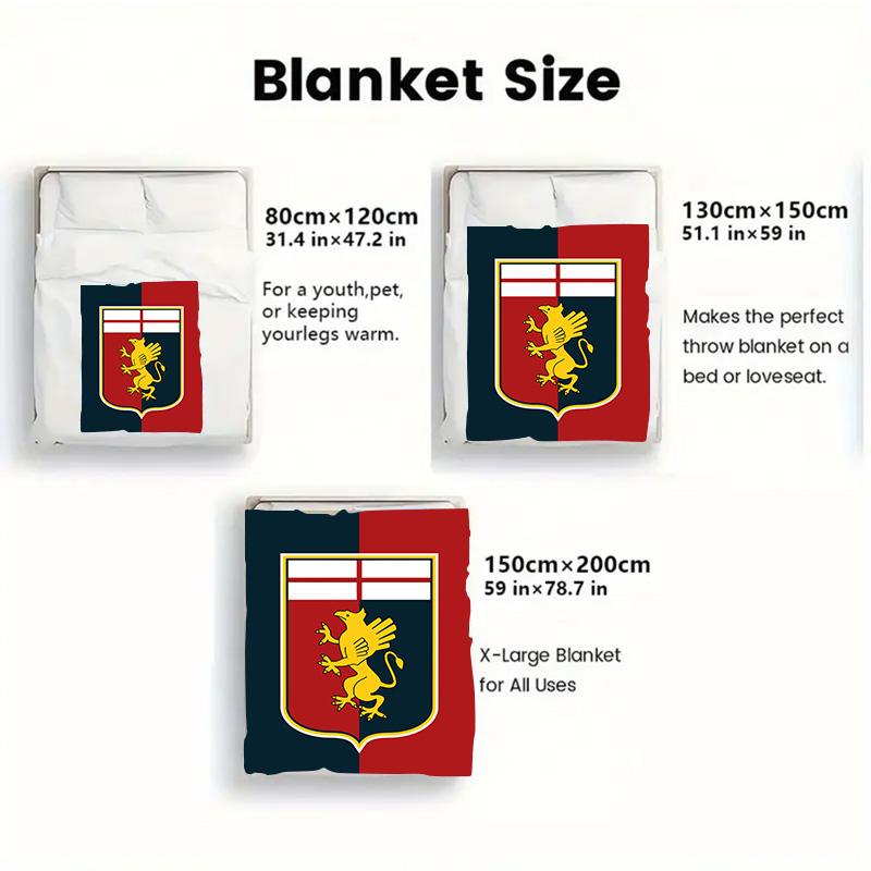 Genoa 2D Flat Pattern Flannel Blanket High quality All Seasons Warmth and Comfort Perfect for Christmas Gifts.
