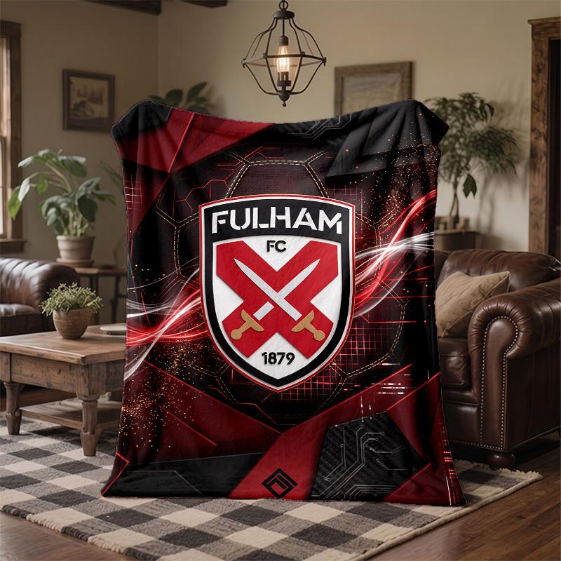 Fulham Football Print Flannel Blanket Soft Warm Sofa Bed Throw Blanket For Home Office Bedroom