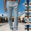 Мужские однотонные брюки большого размера, облегающие, в стиле business casual. Простой дизайн для работы и повседневной носки.