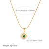 316L Stainless Steel Round Green Zircon Pendant Necklace For Women Lady Fashion New Clavicle Chain Jewelry Accessories Gift