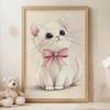 Plakat Urocza Kotek Z Różową Kokardką Plakat Urocza Kotek Z Różową Kokardką, 40X50 Cm, Rama Aluminiowa Złota, Papier Matowy 230 Gsm