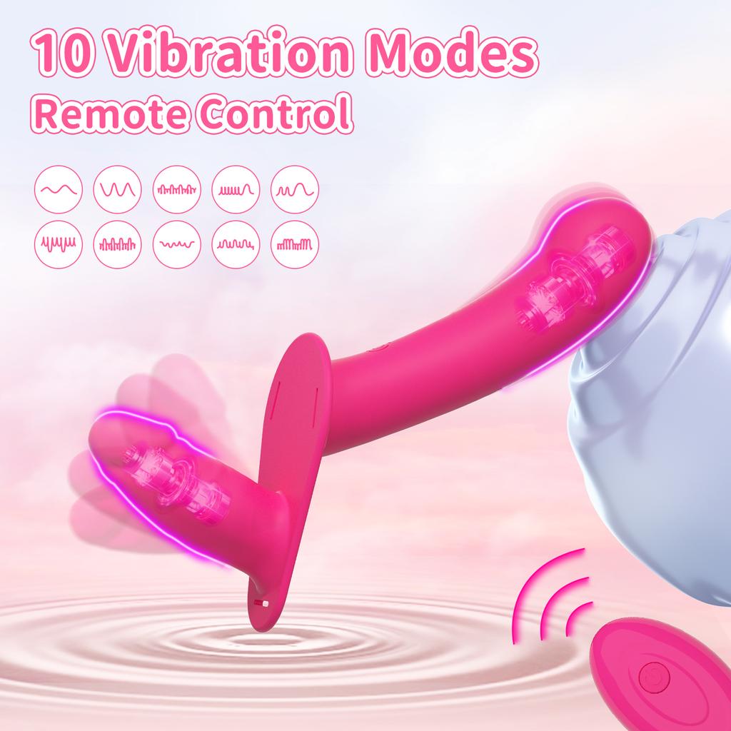 Double Dildo Wearable Panty Dildo Vibrator Adjustable Strapless Silicone Double Dildo G-spot Stimulation Remote Controls Erotica Toys