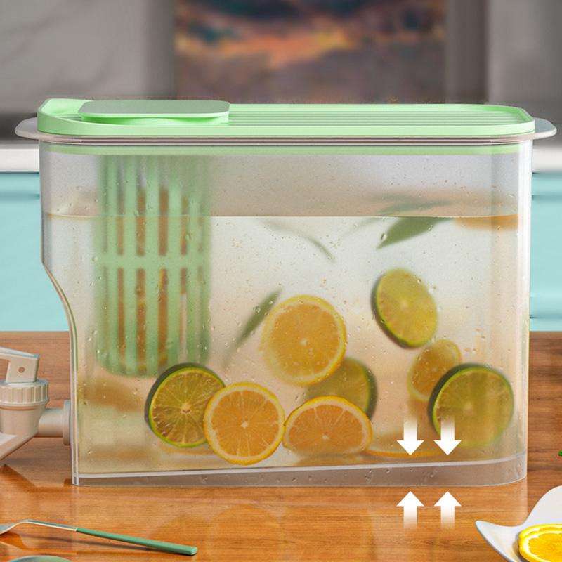 Кувшин для воды большой емкости с краном для холодильника, для хранения холодных и горячих напитков, пластиковый кувшин для сока, холодного чая, кухонного домашнего использования, набор коробок для льда