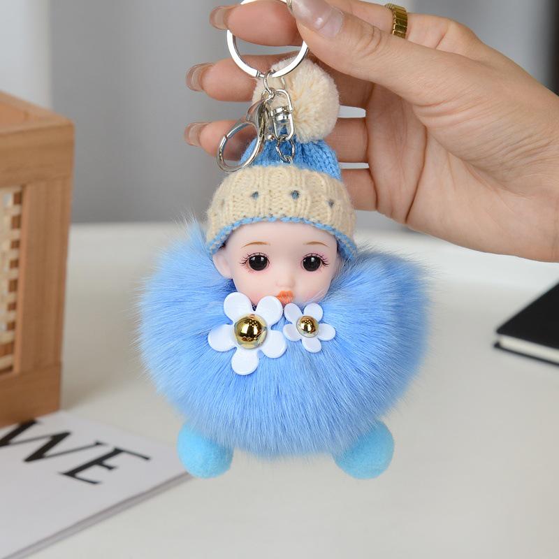 Милый брелок-помпон из натурального меха лисы - Очаровательный аксессуар для сумок, рюкзаков и многого другого