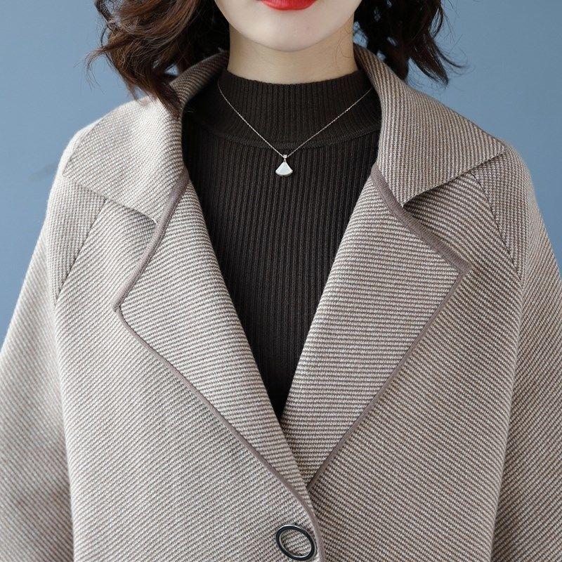 Middle-aged and Elderly Women's Tops Big Size Loose Knitted Cardigan Spring and Fall Jacket