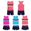 Girls Kids Two Piece Swimwear Swimsuit Bikini Bathing Suit Tankini Sport Vest Tops Bottoms Shorts