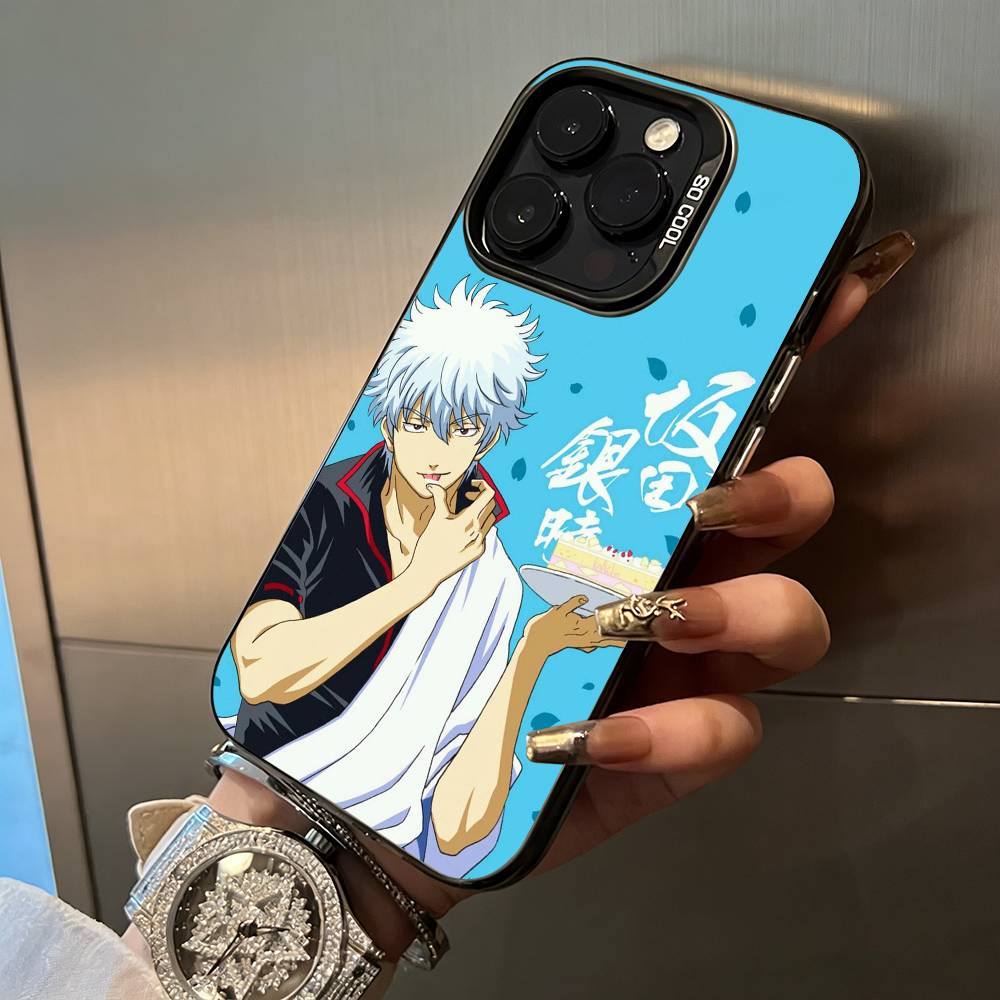 G-Gintama-Gintoki Sakata For iPhone 17 16 15 14 13 12 11 Pro Max XS 17 Air Silicone Colored Silver Bumper Cover