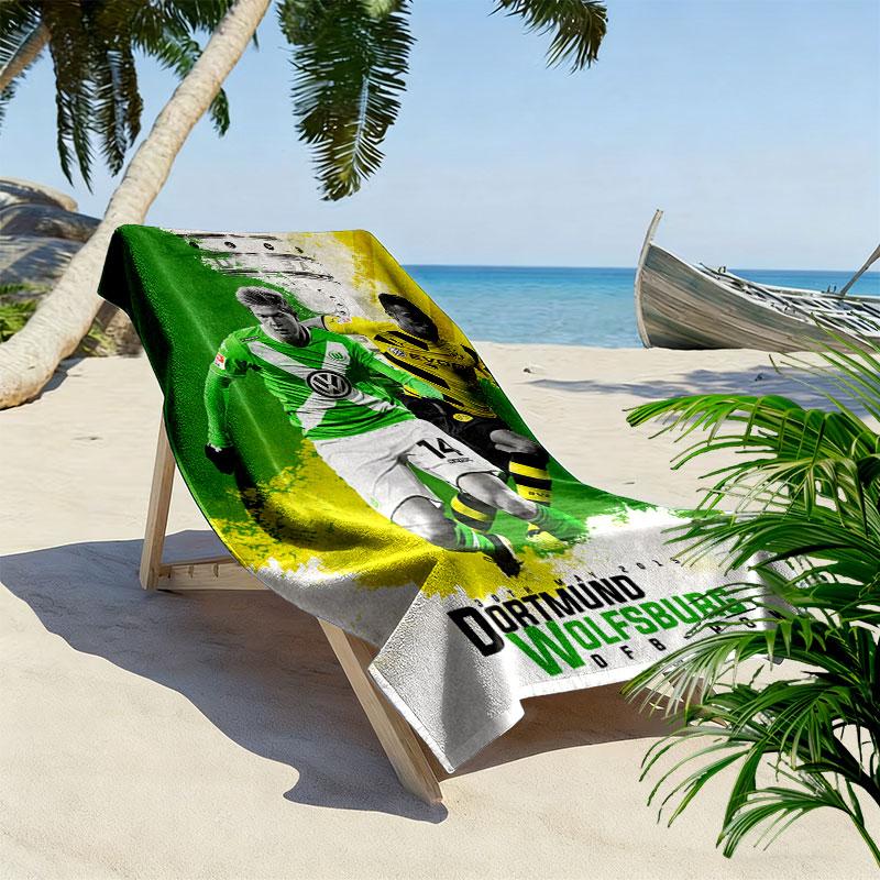 VfL Wolfsburg Print Beach Towel, Large Soft Quick Dry Towel for Beach Camping Swimming